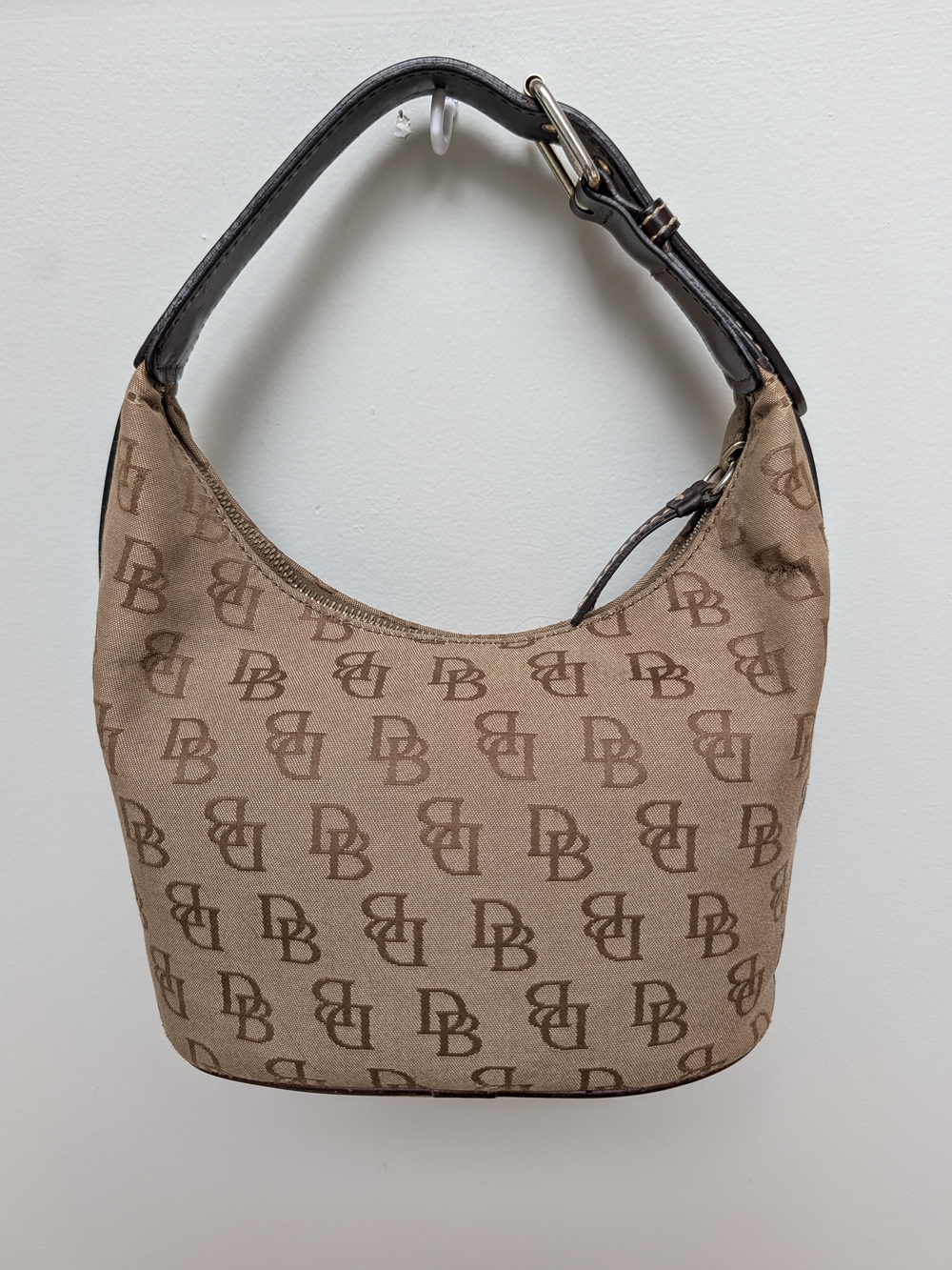 Vintage Dooney & Bourke Signature Monogram Hobo Bag